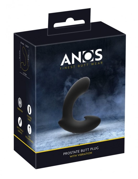 Черный вибростимулятор простаты Anos Prostate Butt Plug - Orion - в Москве купить с доставкой