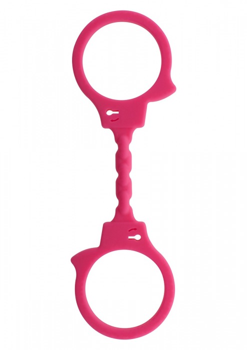 Розовые эластичные наручники STRETCHY FUN CUFFS - Toy Joy - купить с доставкой в Москве