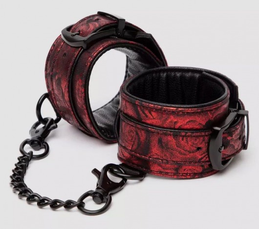 Красно-черные наручники Reversible Faux Leather Wrist Cuffs - Fifty Shades of Grey - купить с доставкой в Москве