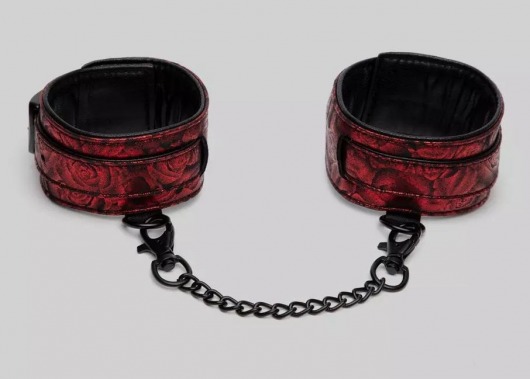 Красно-черные оковы Reversible Faux Leather Ankle Cuffs - Fifty Shades of Grey - купить с доставкой в Москве