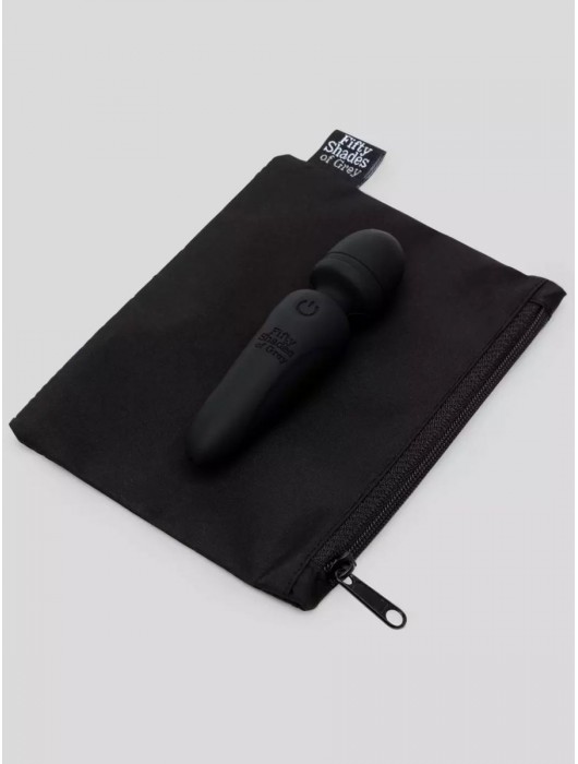 Черный мини-wand Sensation Rechargeable Mini Wand Vibrator - 10,1 см. - Fifty Shades of Grey