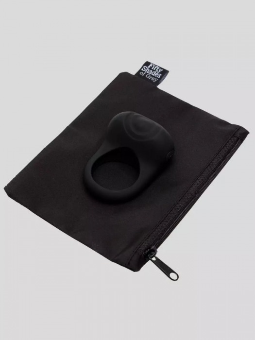 Черное эрекционное виброкольцо Sensation Rechargeable Vibrating Love Ring - Fifty Shades of Grey - в Москве купить с доставкой