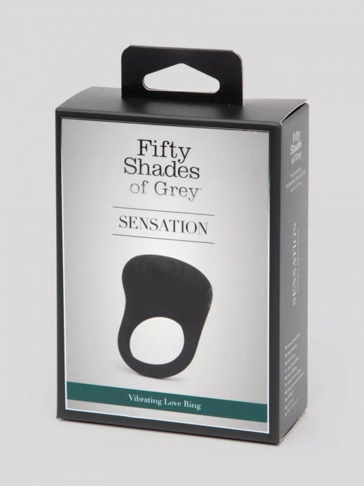 Черное эрекционное виброкольцо Sensation Rechargeable Vibrating Love Ring - Fifty Shades of Grey - в Москве купить с доставкой