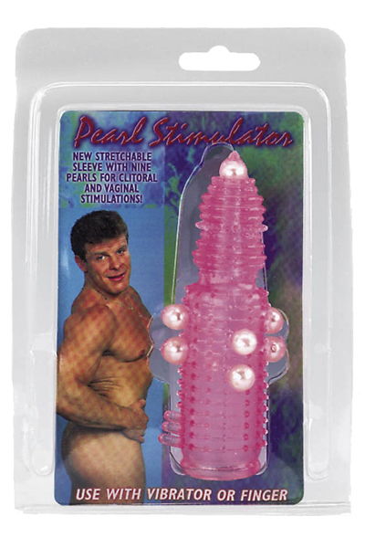 Розовая эластичная насадка на пенис с жемчужинами, точками и шипами Pearl Stimulator - 11,5 см. - Tonga - в Москве купить с доставкой