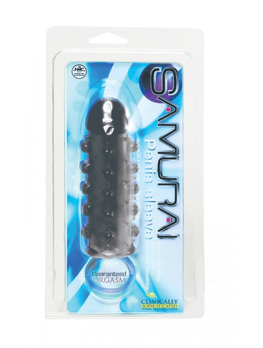 Дымчатая стимулирующая насадка с закрытой головкой SAMURAI PENIS SLEEVE BLACK - 14,5 см. - NMC - в Москве купить с доставкой