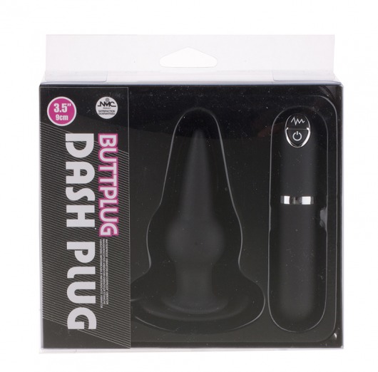 Черная вибровтулка Dash Butt Plug With Mini Controller III - 9 см. - NMC