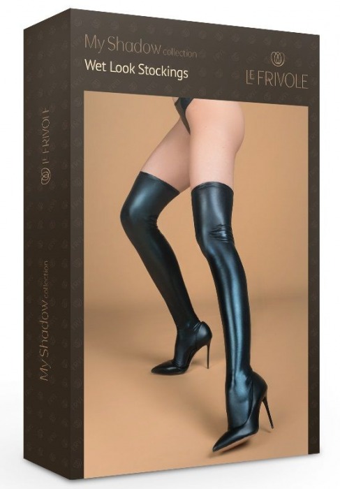 Эффектные облегающие чулки из материала wet look - Le Frivole купить с доставкой
