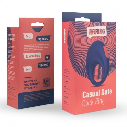Синее эрекционное кольцо RRRING Casual Date Cock Ring - FeelzToys - в Москве купить с доставкой