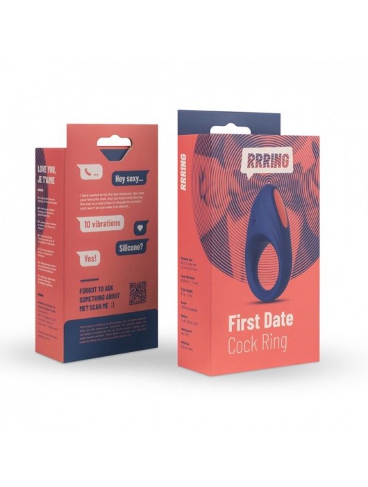 Синее эрекционное кольцо RRRING First Date Cock Ring - FeelzToys - в Москве купить с доставкой
