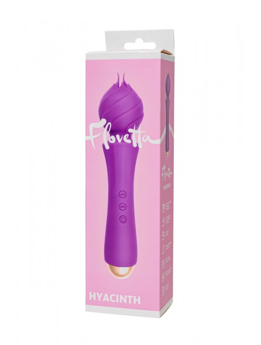 Лиловый вибратор Hyacinth с лепестками - 21,5 см. - ToyFa