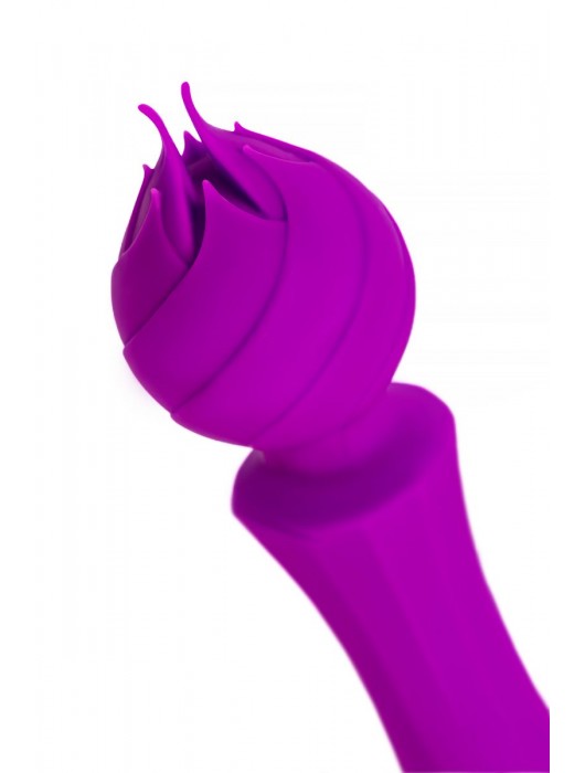 Лиловый вибратор Hyacinth с лепестками - 21,5 см. - ToyFa