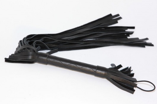 Чёрная плетка из натуральной кожи - 45 см. - БДСМ Арсенал - купить с доставкой в Москве