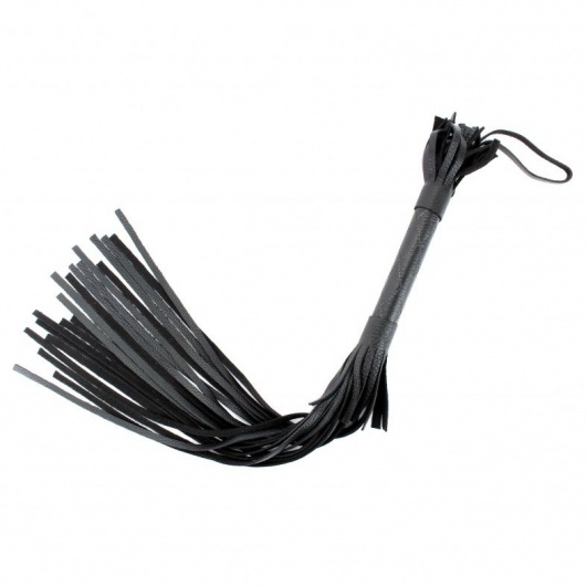 Чёрная плетка из натуральной кожи - БДСМ Арсенал - купить с доставкой в Москве