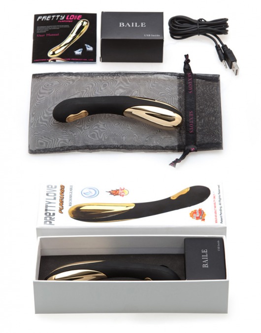 Премиум-вибромассажер Flamingo Rechargeable с нагревом  - 18 см. - Baile