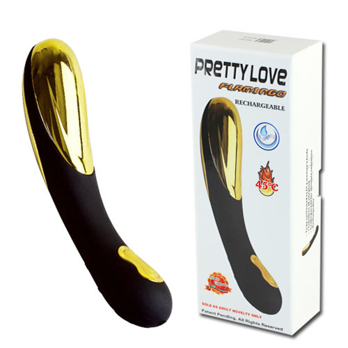Премиум-вибромассажер Flamingo Rechargeable с нагревом  - 18 см. - Baile