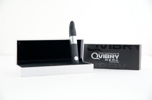 Чёрный клиторальный вибратор с 8Gb USB памяти и 7 режимами вибрации - Qvibry