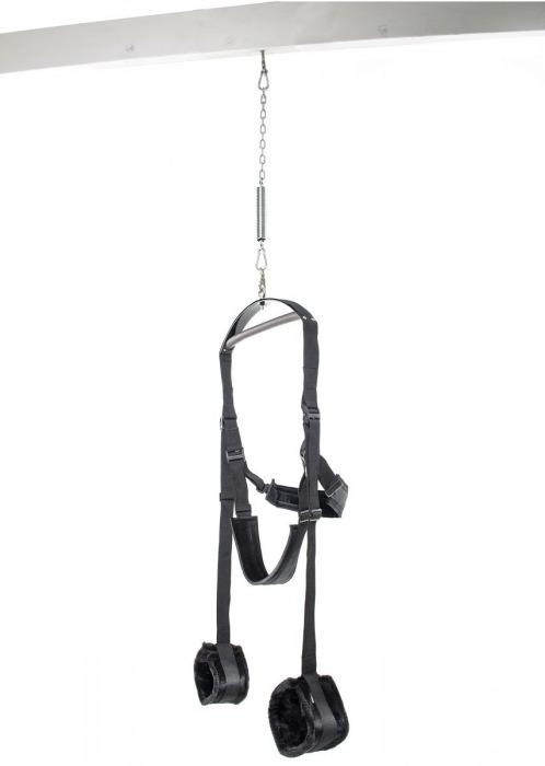 Чёрные секс-качели Spinning Fantasy Swing - Pipedream - купить с доставкой в Москве