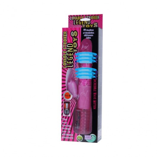 Розовый вибратор со стимулятором клитора Love Stroker - 26,5 см. - Baile