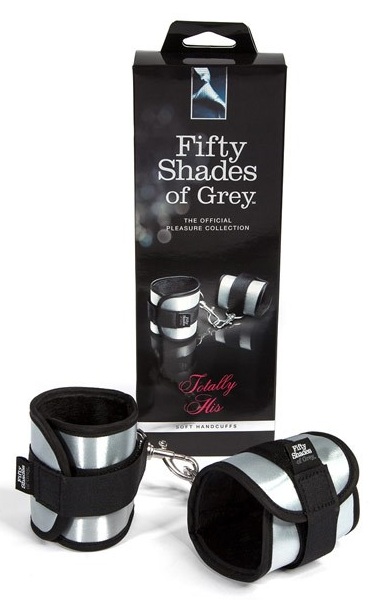 Серо-черные наручники Totally His - Fifty Shades of Grey - купить с доставкой в Москве
