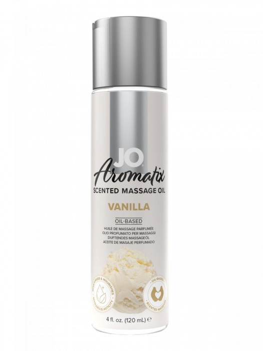 Массажное масло JO Aromatix Massage Oil Vanilla с ароматом ванили - 120 мл. - System JO - купить с доставкой в Москве