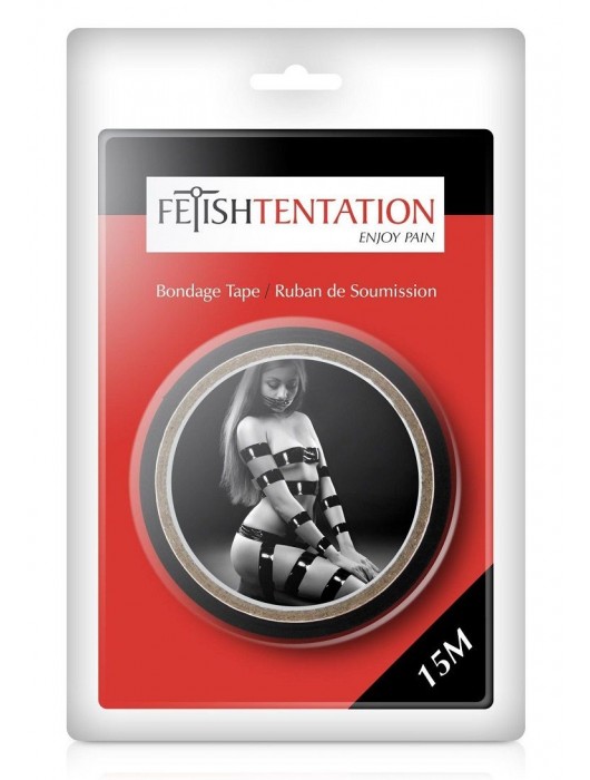 Черный скотч для фиксации - 15 м. - Fetish Tentation - купить с доставкой в Москве