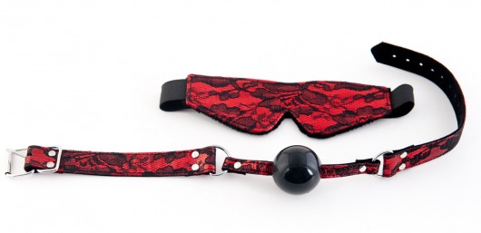Кружевной набор красного цвета: маска и кляп - ToyFa - купить с доставкой в Москве
