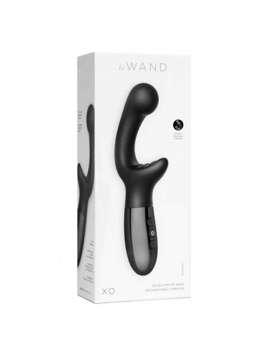 Черный вибромассажер с двумя моторами Le Wand XO - 19 см. - Le Wand