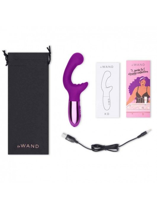 Фиолетовый вибромассажер с двумя моторами Le Wand XO - 19 см. - Le Wand