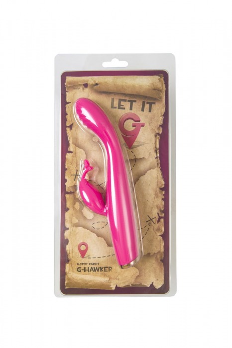 Ярко-розовый вибратор-кролик G-Hawker - 19,5 см. - Let it G