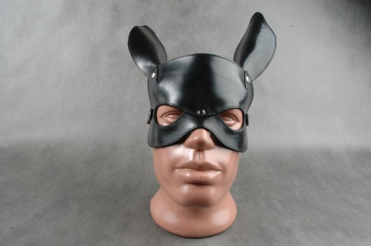 Чёрная кожаная маска на верхнюю часть лица  Е-РАБбит - Beastly - купить с доставкой в Москве