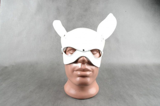 Белая кожаная маска на верхнюю часть лица  Е-РАБбит - Beastly - купить с доставкой в Москве