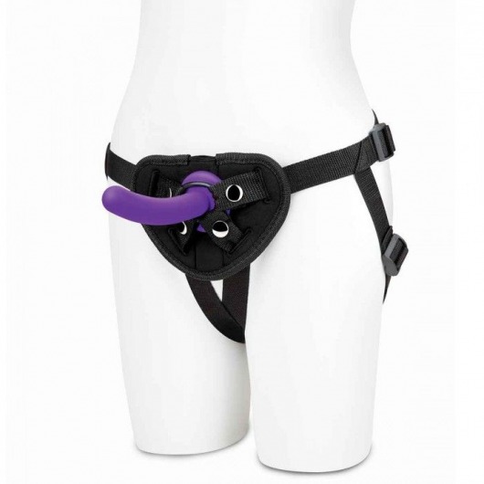 Фиолетовый поясной фаллоимитатор Strap on Harness   5in Dildo Set - 12,25 см. - Lux Fetish - купить с доставкой в Москве