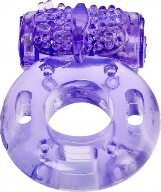 Фиолетовое эрекционное кольцо с вибрацией Ring Elastic Heart - Bradex - в Москве купить с доставкой