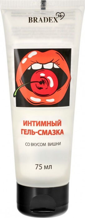 Интимный гель-смазка Bradex со вкусом вишни - 75 мл. - Bradex - купить с доставкой в Москве