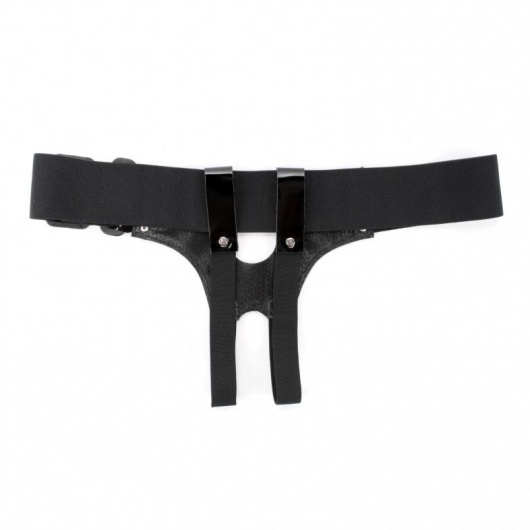 Универсальные лаковые трусики для страпона - БДСМ Арсенал - купить с доставкой в Москве