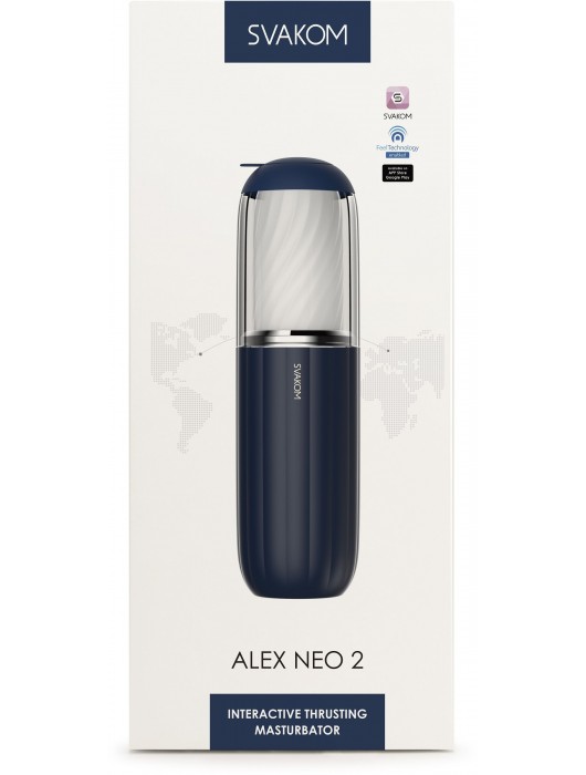 Черно-белый интерактивный мастурбатор Alex Neo 2 - Svakom - в Москве купить с доставкой