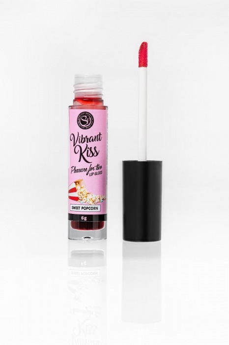 Бальзам для губ Lip Gloss Vibrant Kiss со вкусом попкорна - 6 гр. - Secret Play - купить с доставкой в Москве