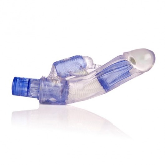Лавандовый вибромассажёр Bendies Satisfier с клиторальным стимулятором - 14,5 см. - California Exotic Novelties