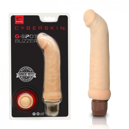 Телесный вибратор для G-точки CyberSkin G-Spot Buzzer Light  - 19 см. - Topco Sales