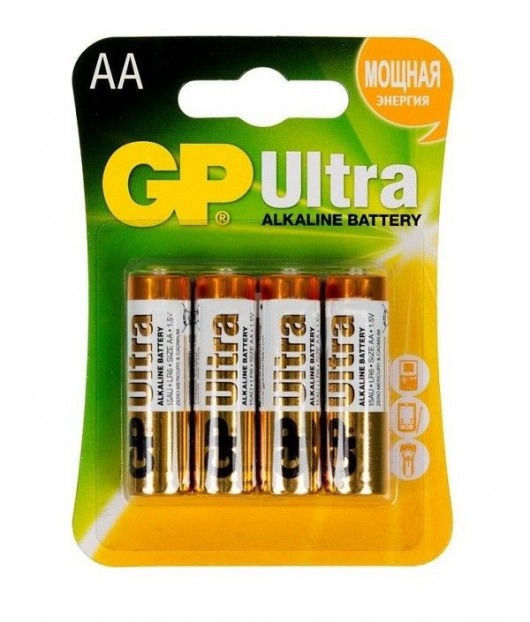 Батарейки алкалиновые GP Ultra Alkaline AA/LR6 - 4 шт. - Элементы питания - купить с доставкой в Москве