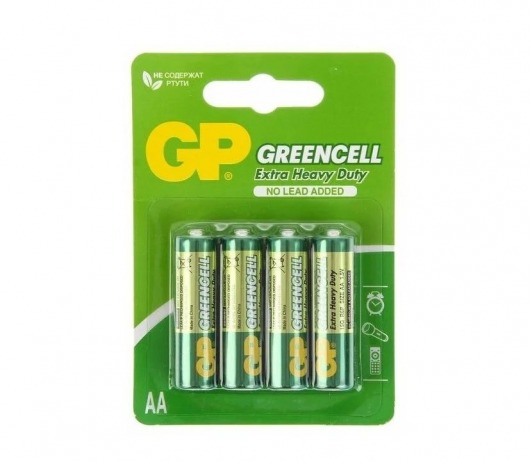 Батарейки солевые GP GreenCell AA/R6G - 4 шт. - Элементы питания - купить с доставкой в Москве
