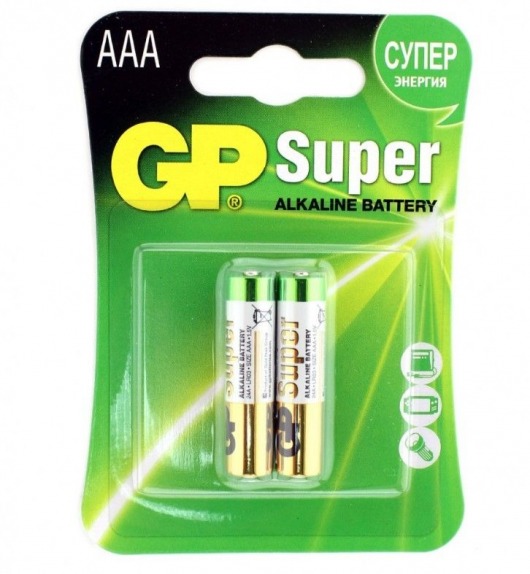 Батарейки алкалиновые GP Super Alkaline ААA/LR03 - 2 шт. - Элементы питания - купить с доставкой в Москве