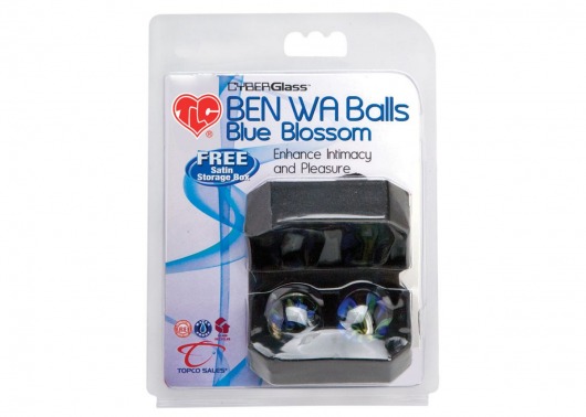 Вагинальные шарики TLC CyberGlass Ben Wa Balls Blue Blossom - Topco Sales
