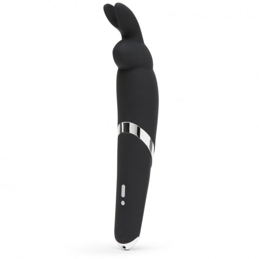 Черный вибратор Rabbit Rechargeable Wand Vibrator - 26,7 см. - Happy Rabbit