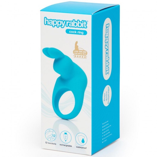 Голубое эрекционное виброкольцо Happy Rabbit Rechargeable Rabbit Cock Ring - Happy Rabbit - в Москве купить с доставкой