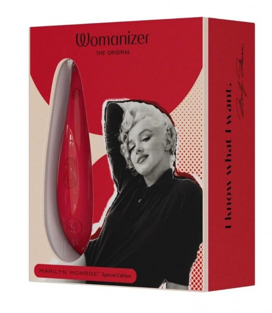 Красный бесконтактный клиторальный стимулятор Womanizer Marilyn Monroe Special Edition - Womanizer