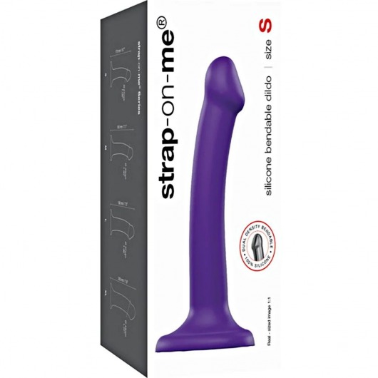 Фиолетовый фаллоимитатор-насадка Strap-On-Me Dildo Dual Density size S - 17 см. - Strap-on-me - купить с доставкой в Москве