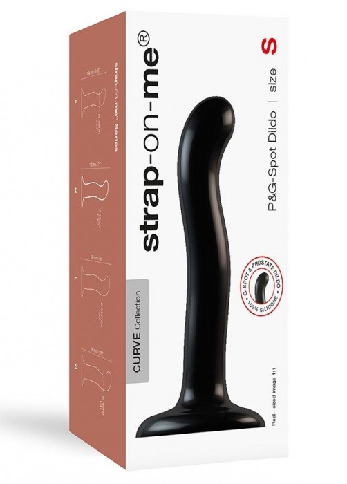 Черный фаллоимитатор-насадка Strap-On-Me P G spot Dildo size S - 16,4 см. - Strap-on-me - купить с доставкой в Москве