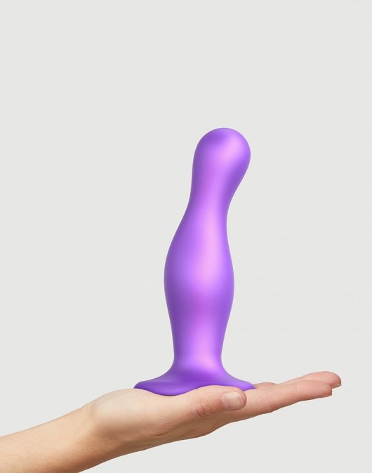 Фиолетовая насадка Strap-On-Me Dildo Plug Curvy size L - Strap-on-me - купить с доставкой в Москве