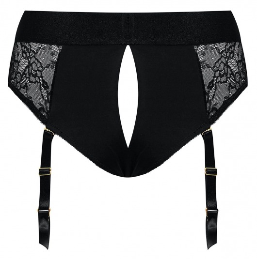 Черные трусики для насадок Diva Lingerie Harness - size L - Strap-on-me - купить с доставкой в Москве